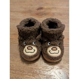 Boys Outdoor Kids Bear Slippers  Sz 6-12 Months Brown